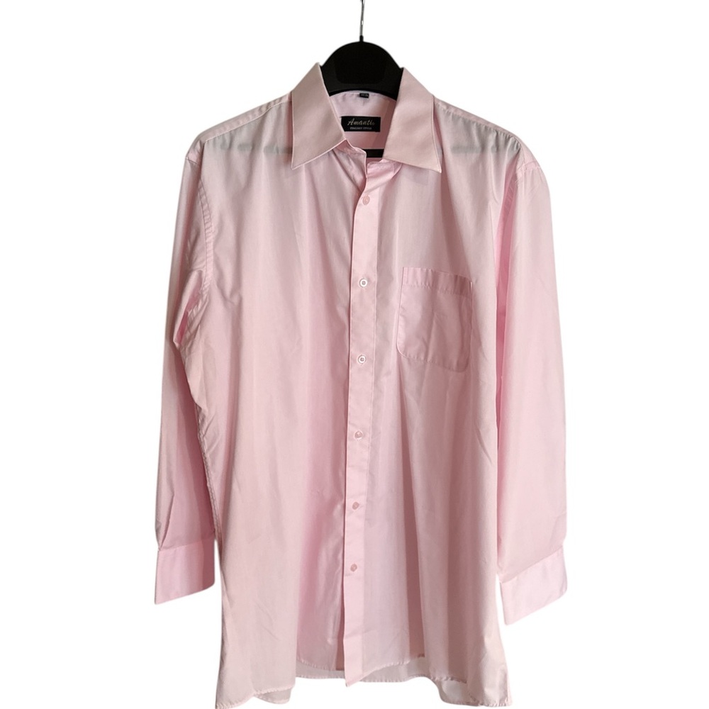 Amanti Italian Style Men’s Classic Light Pink Button Down Dress Shirt 17.5 34/35